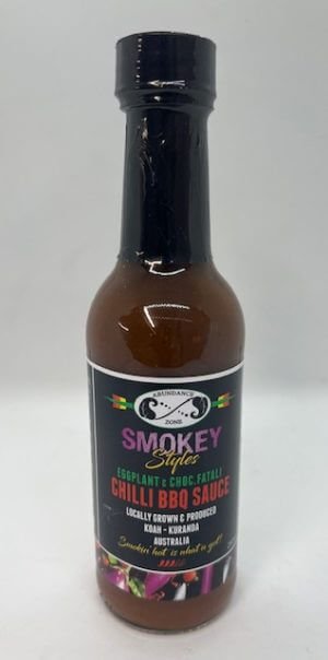 Smokey Styles Eggplant & Choc.Fatali Chilli BBQ Sause - 250ml.
